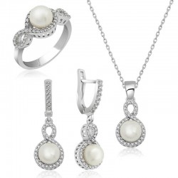 Gümüş İncili Sonsuzluk Bayan Set Gümüş İncili Sonsuzluk Bayan Set