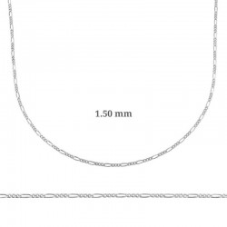 1.50 mm Gümüş Figaro Zincir - 0.40 mikron