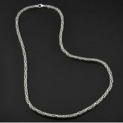 Gümüş Kral Zincir - 3 mm Köşeli Gümüş Kral Zincir - 3 mm Köşeli