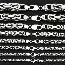 Gümüş Kral Zincir - 9 mm Köşeli Gümüş Kral Zincir - 9 mm Köşeli