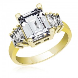 Gümüş Beyaz Baget Taşlı Bayan Yüzük Gümüş Beyaz Baget Taşlı Bayan Yüzük