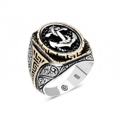 Gümüş Deniz Çapası Oval Erkek Yüzük Gümüş Deniz Çapası Oval Erkek Yüzük