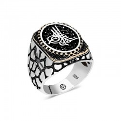 Gümüş Tuğra Oval Erkek Yüzük Gümüş Tuğra Oval Erkek Yüzük