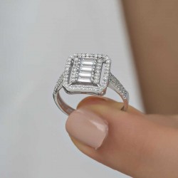 Gümüş Baget Kesim Kadın Yüzük Gümüş Baget Kesim Kadın Yüzük