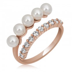 Gümüş Ayarlanabilen İnci Taşlı Kadın Yüzük Gümüş Ayarlanabilen İnci Taşlı Kadın Yüzük