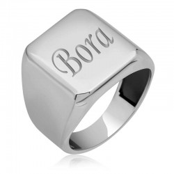 Gümüş Kişiye Özel Kare Erkek Yüzük Gümüş Kişiye Özel Kare Erkek Yüzük