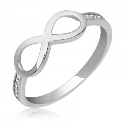 Gümüş Zirkon Taşlı Sonsuzluk Kadın Yüzük