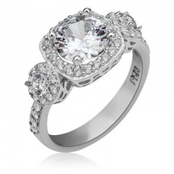 Gümüş Kare Montür Tek Taş Kadın Yüzük Gümüş Kare Montür Tek Taş Kadın Yüzük