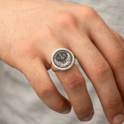 Gümüş Osmanlı Tuğrası Erkek Yüzük Gümüş Osmanlı Tuğrası Erkek Yüzük
