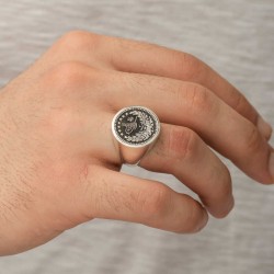 Gümüş Osmanlı Tuğrası Erkek Yüzük Gümüş Osmanlı Tuğrası Erkek Yüzük