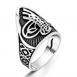 Gümüş Osmanlı Tuğrası Başparmak Erkek Yüzük Gümüş Osmanlı Tuğrası Başparmak Erkek Yüzük