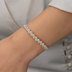 Gümüş İnci Kazaziye Örgü Bileklik Gümüş İnci Kazaziye Örgü Bileklik