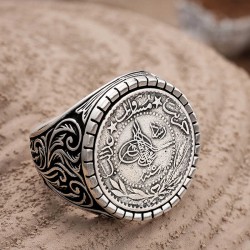 Gümüş Osmanlı Tuğrası Erkek Yüzük Gümüş Osmanlı Tuğrası Erkek Yüzük