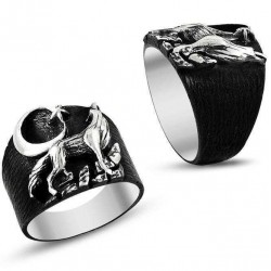 Gümüş Bozkurt Desenli Erkek Yüzük Gümüş Bozkurt Desenli Erkek Yüzük