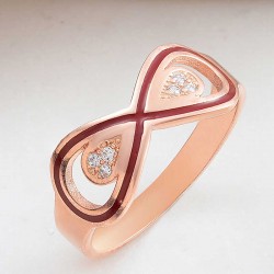 Gümüş Rose Zirkon Taşlı Sonsuzluk Kadın Yüzük Gümüş Rose Zirkon Taşlı Sonsuzluk Kadın Yüzük