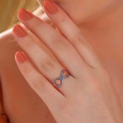 Gümüş Rose Zirkon Taşlı Sonsuzluk Kadın Yüzük Gümüş Rose Zirkon Taşlı Sonsuzluk Kadın Yüzük