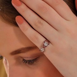 Gümüş Zirkon Taşlı Sonsuzluk Kadın Yüzük Gümüş Zirkon Taşlı Sonsuzluk Kadın Yüzük