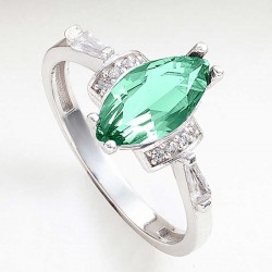 Gümüş Yeşil Zirkon Taşlı Kadın Yüzük Gümüş Yeşil Zirkon Taşlı Kadın Yüzük