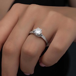 Gümüş Tek Taş Kadın Yüzük Gümüş Tek Taş Kadın Yüzük