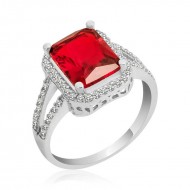 Gümüş Baget Kare Bayan Yüzük Gümüş Baget Kare Bayan Yüzük