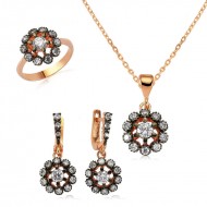 Gümüş Elmas Model Çiçek Bayan Set Gümüş Elmas Model Çiçek Bayan Set