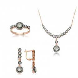 Gümüş Elmas Montür Su Yolu Bayan Set Gümüş Elmas Montür Su Yolu Bayan Set