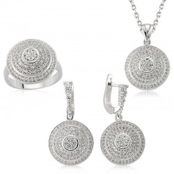 Gümüş Zirkon Taşlı Bayan Set Gümüş Zirkon Taşlı Bayan Set