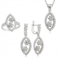 Gümüş Zirkon Taşlı Bayan Set Gümüş Zirkon Taşlı Bayan Set