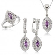 Gümüş Mekik Desenli  Bayan Set Gümüş Mekik Desenli  Bayan Set