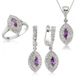 Gümüş Mekik Desenli  Bayan Set Gümüş Mekik Desenli  Bayan Set