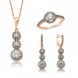 Gümüş Üçlü Pırlanta Montür Bayan Set Gümüş Üçlü Pırlanta Montür Bayan Set