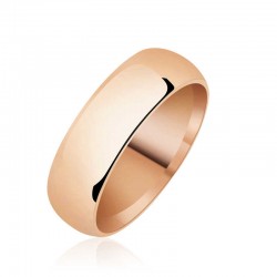 6 mm Düz Bombeli Rose Gümüş Alyans 6 mm Düz Bombeli Rose Gümüş Alyans