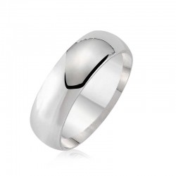 Düz Bombeli Gümüş Alyans - 6 mm Düz Bombeli Gümüş Alyans - 6 mm