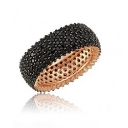 Gümüş 5 Sıra Siyah Tamtur Bayan Alyans Yüzük Gümüş 5 Sıra Siyah Tamtur Bayan Alyans Yüzük