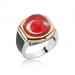 Gümüş Ay Yıldız Erkek Yüzük Gümüş Ay Yıldız Erkek Yüzük