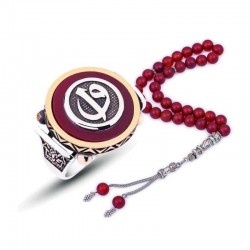 Gümüş Abanoz Taşlı Elif Vav Erkek Yüzük Gümüş Abanoz Taşlı Elif Vav Erkek Yüzük