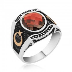 Gümüş Ay Yıldız Erkek Yüzük Gümüş Ay Yıldız Erkek Yüzük