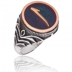 Gümüş Elif Harfli Erkek Yüzük Gümüş Elif Harfli Erkek Yüzük