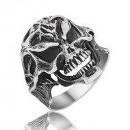 Gümüş Kuru Kafa Erkek Yüzük