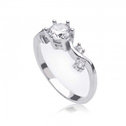 Gümüş Tek Taş Bayan Yüzük Gümüş Tek Taş Bayan Yüzük