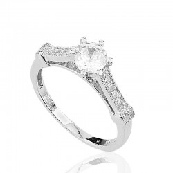 Gümüş Tek Taş Bayan Yüzük Gümüş Tek Taş Bayan Yüzük