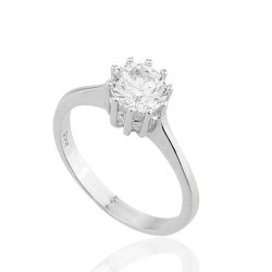 Gümüş Tek Taş Bayan Yüzük Gümüş Tek Taş Bayan Yüzük