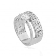 Gümüş Yarım Tur Tek Taş Bayan Yüzük Gümüş Yarım Tur Tek Taş Bayan Yüzük