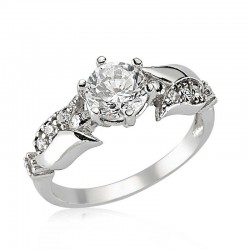 Gümüş Lale Tek Taş Bayan Yüzük Gümüş Lale Tek Taş Bayan Yüzük