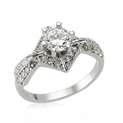 Gümüş Tek Taş Bayan Yüzük Gümüş Tek Taş Bayan Yüzük