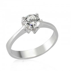 Gümüş Tek Taş Bayan Yüzük Gümüş Tek Taş Bayan Yüzük