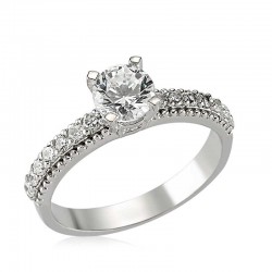 Gümüş Tek Taş Bayan Yüzük Gümüş Tek Taş Bayan Yüzük