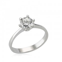 Gümüş Tek Taş Bayan Yüzük Gümüş Tek Taş Bayan Yüzük