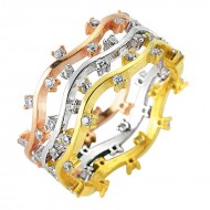 Gümüş Üç Parçalı Bayan Yüzük Gümüş Üç Parçalı Bayan Yüzük