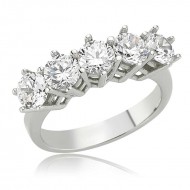 Gümüş 5 Taş Bayan Yüzük Gümüş 5 Taş Bayan Yüzük